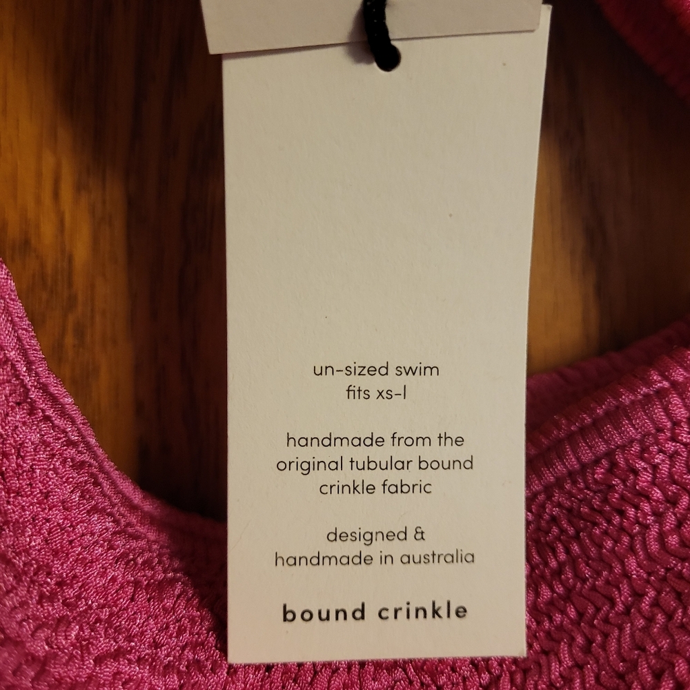 NWT bond-eye Australia Fuchsia Rico Bound Crinkle One Piece Swimsuit Un-Sized - Picture 5 of 7